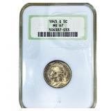 1945-S Jefferson Nickel NGC MS67