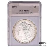 1890 Morgan Silver Dollar PCS MS65