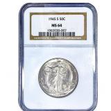 1945-S Walking Liberty Half Dollar NGC MS64