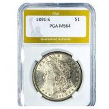 1891-S Morgan Silver Dollar PGA MS64