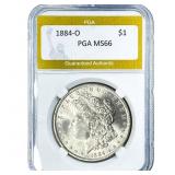 1884-O Morgan Silver Dollar PGA MS66