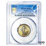 1919 France Silver 1 Franc PCGS MS64
