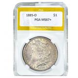 1885-O Morgan Silver Dollar PGA MS65