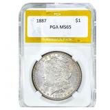 1887 Morgan Silver Dollar PGA MS65