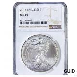 2016 Silver Eagle NGC MS69