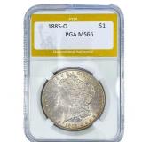 1885-O Morgan Silver Dollar PGA MS66