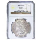 1884-O Morgan Silver Dollar NGC MS63