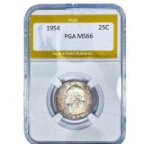 1954 Washington Silver Quarter PGA MS66