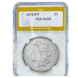 1878 8TF Morgan Silver Dollar PGA AU58