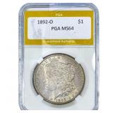1892-O Morgan Silver Dollar PGA MS64