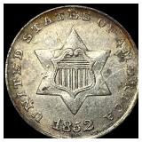 1852 Silver Three-Cent Piece CLOSELY UNCIRCULATE