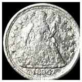 1856 Silver Seated Liberty Half Dime CLOSELY  UNC