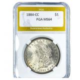 1884-CC Morgan Silver Dollar PGA MS64