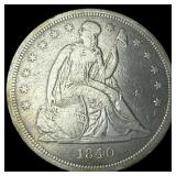 1840 Silver Seated Liberty Dollar LIGHTLY CIRCULAT