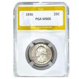 1936 Washington Silver Quarter PGA MS66