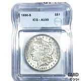 1890-S Morgan Silver Dollar ICG AU55