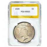 1928 Silver Peace Dollar PGA MS63