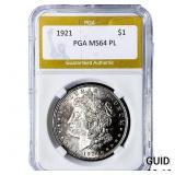 1921 Morgan Silver Dollar PGA MS64 PL