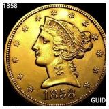 1858 $5 Gold Half Eagle UNCIRCULATED