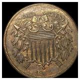1866 Two-Cent Piece CLOSELY UNCIRCULATED CLOSELY