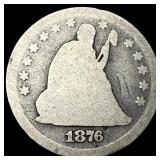 1876-CC Seated Liberty Quarter NICELY CIRCULATED