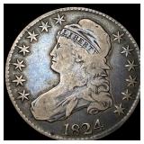 1824 Silver Capped Bust Half Dollar LIGHTLY CIRC