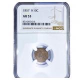 1857 Seated Liberty Half Dime NGC AU53