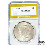 1926 Silver Peace Dollar PGA MS63