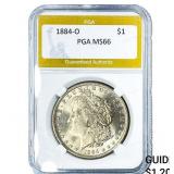 1884-O Morgan Silver Dollar PGA MS66