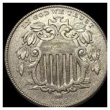 1866 Shield Nickel CLOSELY UNCIRCULATED CLOSELY U