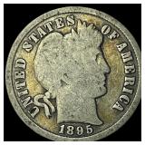 1895-S Silver Barber Dime NICELY CIRCULATED