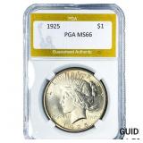 1925 Silver Peace Dollar PGA MS66