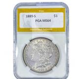 1889-S Morgan Silver Dollar PGA MS64