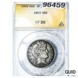 1902 Barber Half Dollar ANACS VF30