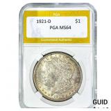 1921-D Morgan Silver Dollar PGA MS64