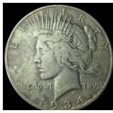 1934 Silver Peace Dollar LIGHTLY CIRCULATED