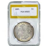 1885 Morgan Silver Dollar PGA MS65
