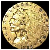 1925-D Indian Head Gold $2.50 Quarter Eagle  LIGH