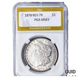 1878 REV 79 Morgan Silver Dollar PGA MS63
