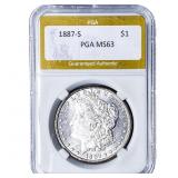 1887-S Morgan Silver Dollar PGA MS63