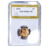 1920 Wheat Cent PGA MS66+ RD