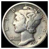 1921 Silver Mercury Dime ABOUT UNCIRCULATED