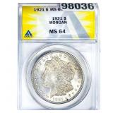 1921 Morgan Silver Dollar ANACS MS64