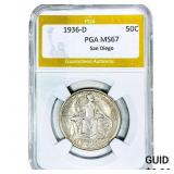 1936-D San Diego Half Dollar PGA MS67