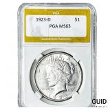1923-D Morgan Silver Dollar PGA MS63