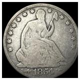 1854-O Silver Seated Liberty Half Dollar NICELY