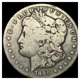1890-CC Silver Morgan Dollar ABOUT  UNCIRCULATED