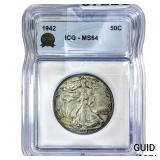 1942 Walking Liberty Half Dollar ICG MS64
