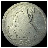 1837 No Stars Seated Liberty Dime NICELY CIRCULATE