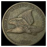1858 Copper-Nickel Flying Eagle Cent NEARLY UNCIRC